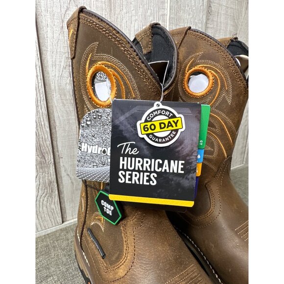 Dan Post Hurricane Series Mens Sz 8.5 Brown Leather Waterproof Work Boots - Picture 6 of 15